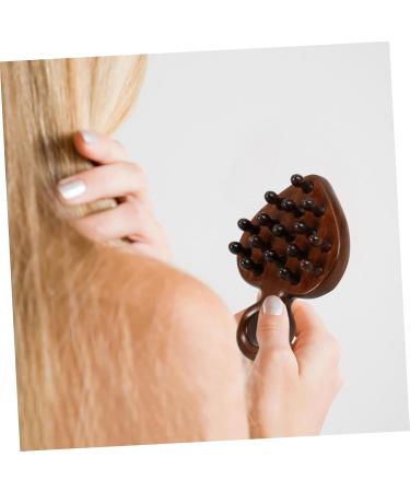 Anneome Wide Comb for Curly Hair - No Static Portable Wooden Ridge Comb for Scalp Care | 12.10x8.50cm Brown - Buy Online on GoSupps.com