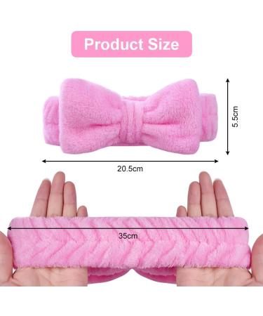 AOMIG Spa Headband for Women - Fluffy Bowknot Hair Band for Makeup, Shower, Sports (Pink) - 1 Pc - Buy Online on GoSupps.com