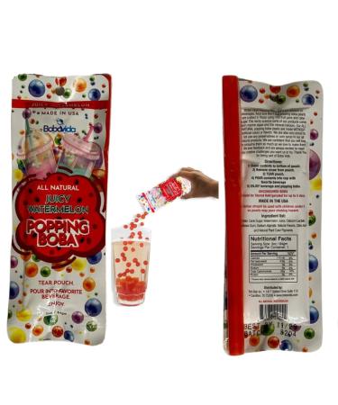 Popping Instant Boba Pearls Bubble Tea Tapioca Balls Vegan - Real Fruit Juice Flavors - Party Kit Drink & Dessert Topping - Single Serve Travel Size - Individual Packages - Mango, Passion Fruit, Pineapple, Orange, Pink Lemonade, Watermelon - Buy Online on GoSupps.com