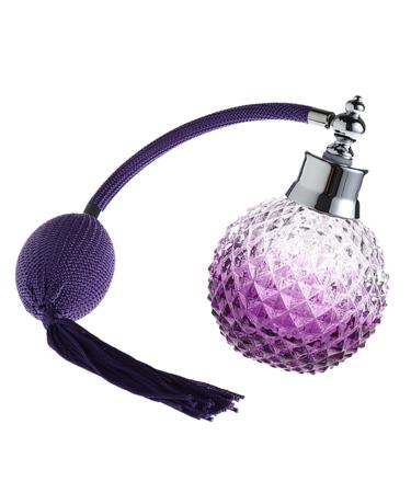 FRCOLOR Air Bag Perfume Bottle Vintage Crystal Perfume Retro Perfume Bottle Scent Bottle Spray Empty Spray Lotion Tassel Spray Sprayer for Perfume Crystal Art Travel Glass Pendant Purple