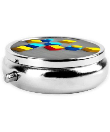 Colorful Round Pill Box Organizer - 3 Compartment Travel Pill Box for Easy Medication Storage - Buy Online on GoSupps.com