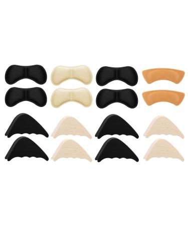 Sibba 8 Pairs High Heel Pads Protectors Inserts Cushion Grips Suede Liner Filler Insoles Pain Pressure Sores Blister Prevention Bottom Back Accessories Big Loose Foot Shoes for Women Men (3 Styles)