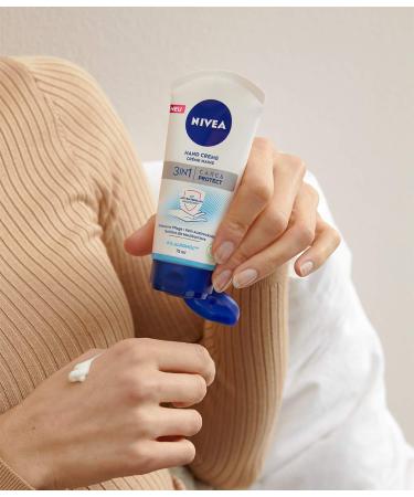 Nivea 3in1 Care & Protect Hand Cream - Anti-Bacterial Skin Care for Normal to Dry Hands 1ml Pack | Ideal for Stressed Skin & Hand Hygiene - Buy Online on GoSupps.com