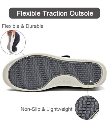 Orthoshoes Women's Diabetic Walking Shoes - Comfortable Support for Elderly with Swollen Feet | Lightweight Adjustable Strap Sneakers for Plantar Fasciitis - Navy, Size 7 - Buy Online on GoSupps.com