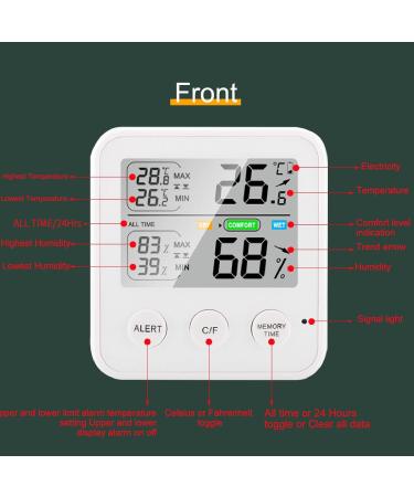 LCD Digital Thermometer & Hygrometer - Accurate Temperature & Moisture Meter for Home Office Baby Room Greenhouse (White) - Buy Online on GoSupps.com