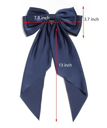 Shop Large Monochrome Hair Loops for Women - Satin Ribbon Clips in Navy & Pink | Stylish Hair Accessories (2 Pack) - Buy Online on GoSupps.com