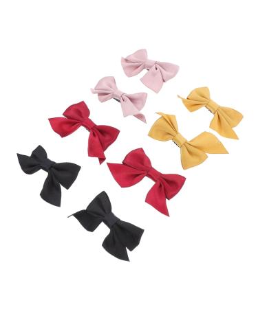 FRCOLOR 4 Pairs Bow Hairpin Girls Hair Bows Decorative Hair Bows Bowknot Hair Barrettes Christmas Hair Clips Red Bow Hair Clip Red Bows Creative Hairpin Pearl Yarn Baby Girl Cloth Pretty