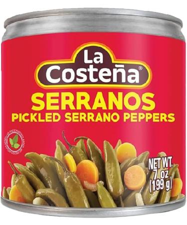 La Costena Serrano Whole Chillies 199g (Pack 10) / Mexican Serrano Hot Spicy Chilli Peppers Canned Chillies Bulk - Buy Online on GoSupps.com