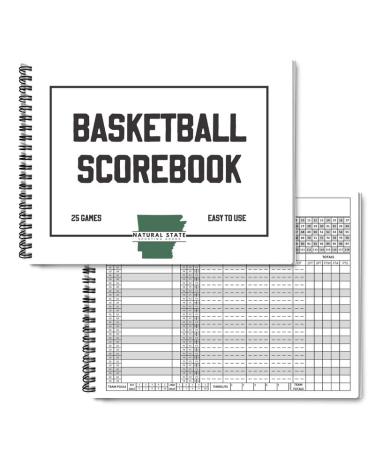 Basketball Scorebook for 15 Games | 8.5 In x 11 In Basketball Playbook w/ Wire Binding | League, High School, or Middle School Basketball Score Book for Coaches | Basketball Stats Book Made in the USA