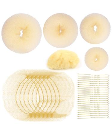 Teenitor Bun kit with 20pcs Blonde Girls Bun Net 4pcs Hair Bun Maker and 20pcs U Shaped Hair Pins - Buy Online on GoSupps.com