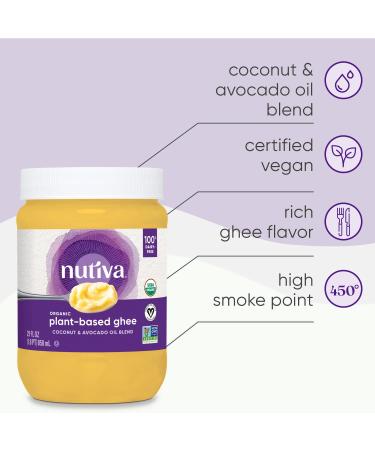 Nutiva Organic Vegan Ghee 14 fl oz - Dairy-Free Cooking Oil - Buy Online on GoSupps.com