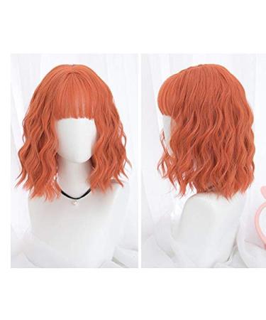 BGHJUE Short Orange Wig - 35cm Full Straight Bob 80% Density Colored Frontal Wigs for Women - International Shipping Available - Buy Online on GoSupps.com