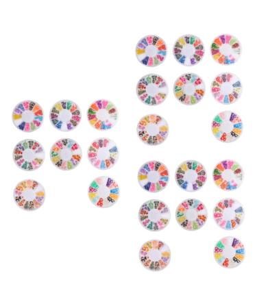 FOMIYES 24 Boxes Soft Pottery Fruit Polymer Clay Spacer Beads Assorted Fruit Slices Cane Accessories Nail DIY Lip Gloss Clay Fruit Polymer Clay Beads Bulk Ornaments Scrapbook Food Play 3D