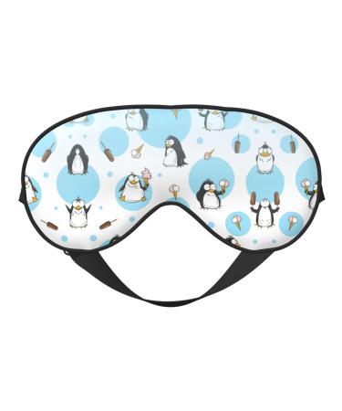 Penguin Balloon Snowflake Print Unisex Sleep Mask Double-Sided Eye Mask Ideal for Sound Sleep and Skin Care
