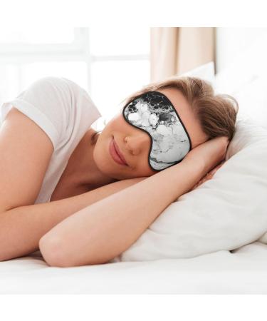 Black White Marble Print Double Sided Eye Mask - Ultimate Sleep Mask for Men & Women | Blackout Comfort for All Night Relaxation - Buy Online on GoSupps.com