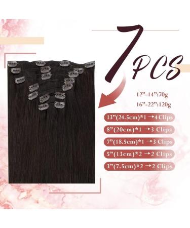 Easyouth Brown Clip in Hair Extensions Real Human Hair 22 Inch #2 - 120g 7Pcs Double Weft Darkest Brown Silky Soft - Buy Online on GoSupps.com