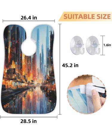 City Night View Beard Bib Apron - Best Beard Hair Catcher for Men | Perfect Gift for Dad Husband - Ideal for Father's Day Anniversary & Christmas - Buy Online on GoSupps.com