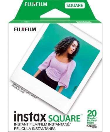 Fujifilm Instax Square Twin Pack Film - 20 Exposures + Ear Plugs - 5cm Black | International Shipping Available - Buy Online on GoSupps.com