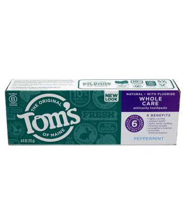 Tom's of Maine Whole Care Fluoride Gel - Peppermint (4 oz Pack of 6) | Buy Internationally - Best Oral Care - Buy Online on GoSupps.com