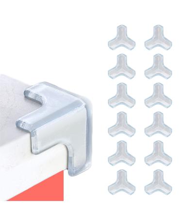 saicheek 12Pcs Large(Length: 1.7inch) Silicone Corner Protector Baby Proofing,Table Corner Protectors for Baby,Strong Adhesive T Shaped Baby Head Protector Table Corner Protectors for Furniture