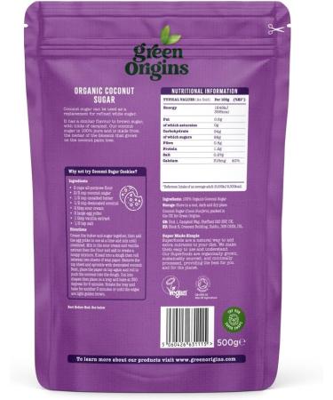 Green Origins Organic Coconut Sugar (Raw) 500g x 6 individual pouches total weight 3kg 500 g (Pack of 6) 3000.0 - Buy Online on GoSupps.com