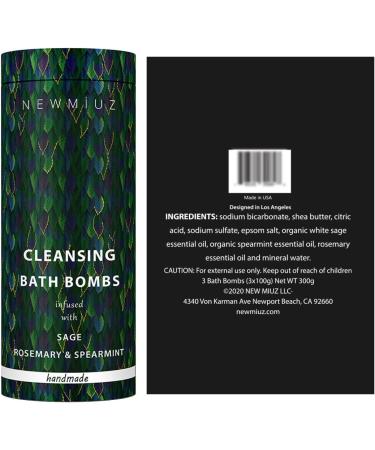 Sage Bath Bombs - Spiritual Bath Energy Clearing Protection Shielding - Smokeless Smudging Sage Rosemary and Spearmint - Relaxation Stress Relief Spa Gift Christmas Birthday - Buy Online on GoSupps.com