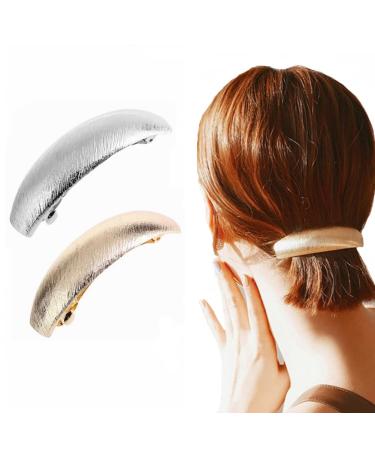 2 pieces of French hair clips retro metal hair clips exquisite hair clips hair jewelry for women women girls (gold + silver tone) - Buy Online on GoSupps.com