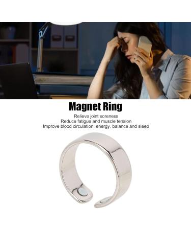 Adjustable Silver Fatigue Relief Magnetic Ring - Stylish Metal Jewelry Accessories - Buy Online on GoSupps.com