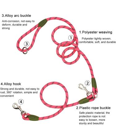 Premium Reflective Dog Leash for Running Walking & Training - Durable Crossbody Design for Small to Large Dogs - Pink Rose - Buy Online on GoSupps.com