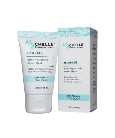 MyCHELLE Dermaceuticals Ultra Hyaluronic Water Mask (1.2 Fl Oz) - Rich Hydration for Dry Skin with Vegan Hyaluronic Acid Help Plump Skin and Help Reduce Appearance of Fine Lines and Wrinkles