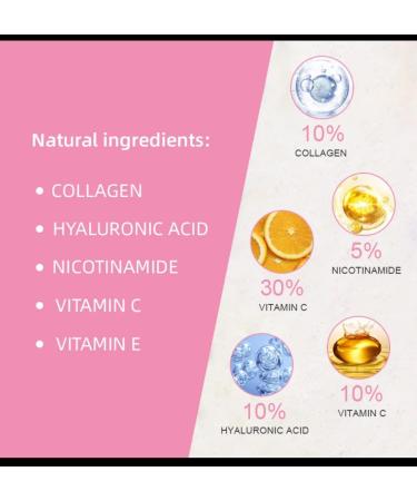 Estee Naturals Face Serum Collagen Hyaluronic Acid Nicotinamide Vitamin C Vitamin E 30mL - Buy Online on GoSupps.com