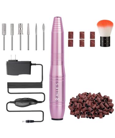 Electric Nail Drill  20000RPM Electronic Nail Filer Kit Efile with Drill Bits  Nail Brush and 106Pcs Sanding Bands  Professional Acrylic Nail File for Manicure Pedicure Gel Dip Nails - Pink