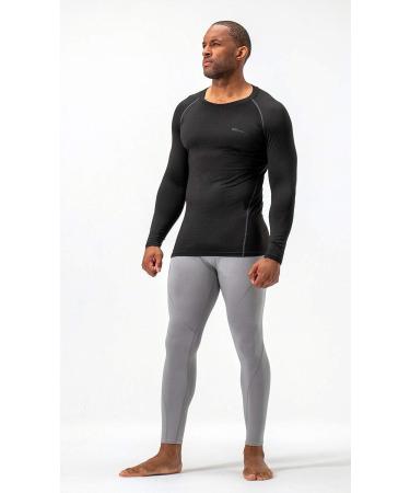 DEVOPS Men's Thermal Long Sleeve Compression Shirts 2 Pack - Medium Black/Black - Buy Online on GoSupps.com