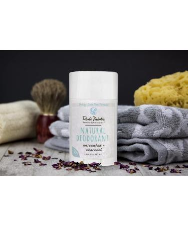 Organic Unscented Charcoal Deodorant for Men & Women - Aluminum Free Baking Soda Free Sensitive Skin - Long Lasting 2.2oz by Fabula Nebulae - Buy Online on GoSupps.com