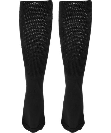 Natudeco Extra Wide Black Diabetic Socks - 1 Pair | Hospital Bariatric, High Elasticity, Anti-Slip, Soft Cotton | Ideal for Swollen Feet - Buy Online on GoSupps.com