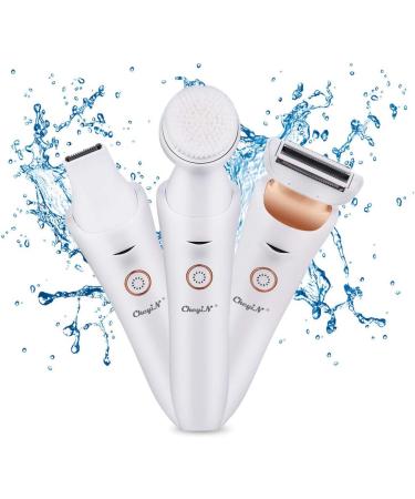 3-in-1 Women's Electric Razor | USB Rechargeable Cordless Hair Remover and Trimmer by CkeyiN | Ideal for Legs, Bikini Line, and Underarms | Wet and Dry Shaving | Painless Results - Buy Online on GoSupps.com