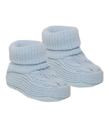 Angel Kid Baby Boys Girls Bootees 1 Pair Knitted Plain Booties NB-3 Months Approx S403 0 Months Blue