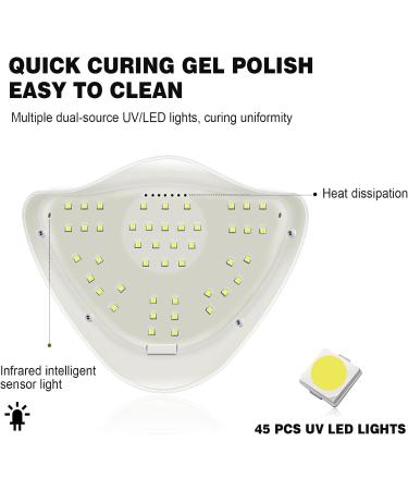 Buy LAVAED UV Nail Lamp - Professional Gel Nail Light with 4 Timer Settings & Auto Sensor - Fast Curing for Perfect Gel Nails | International Shipping - Buy Online on GoSupps.com