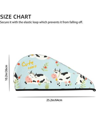 Buy Cute Cows Microfiber Hair Towel | Soft & Super Absorbent Wrap for Women | Quick Dry Coral Velvet for Long Curly & Thick Hair - Buy Online on GoSupps.com