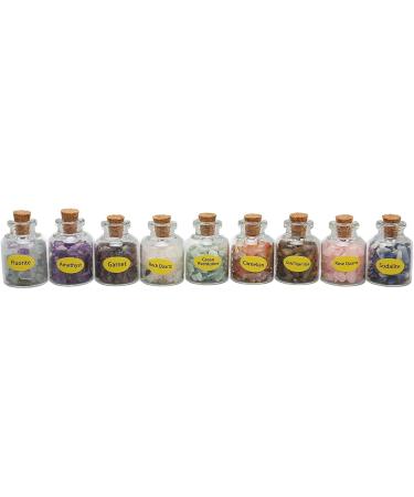 Chip Stones Set - Exquisite Colors in Glass Containers | 9 Mini Stone Bottles for DIY Projects - Portable & Versatile - Buy Online on GoSupps.com