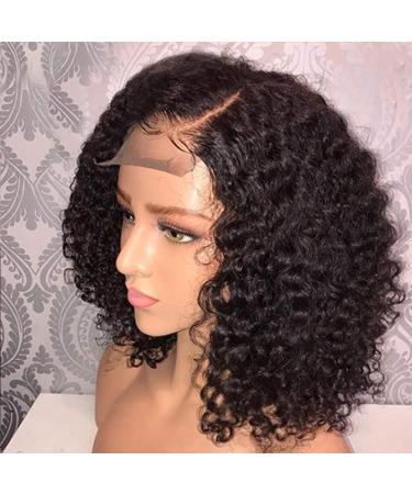 Short Curly Synthetic Lace Front Wig for Women | Heat Resistant Pre-Plucked Natural Baby Hair | 14 Black Hair - Buy Online on GoSupps.com