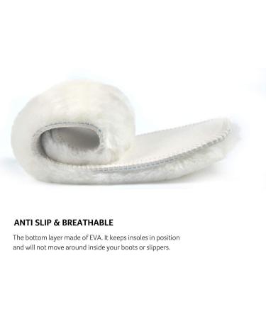 OKAYDA Lambswool Shoes Insoles - Genuine Sheepskin Warm Wool Insoles for Men Size 11 - Natural White - Buy Online on GoSupps.com
