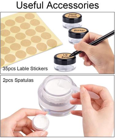 30 Pcs Mini Cream Containers with Labels & Spatula - 5g Black Jars for Nail Art & Lip Balm - International Shipping - Buy Online on GoSupps.com