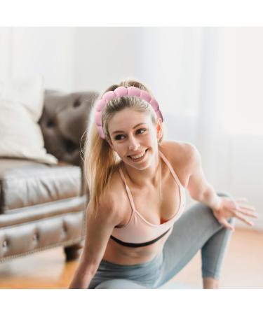 GroveEss Sponge Spa Headband Cute Makeup Skincare Soft Fabric Hair Band Terry Towel Cloth Headband for Face Washing Makeup Removal Shower Facial Mask Yoga Sports(Pink) - Buy Online on GoSupps.com