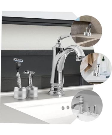 FRCOLOR 6 STK Metal Shaver Holder - Safety Razor Rack for Men - Travel Aluminum Shaving Storage - 4.3x4.3cm - 3 Silver Holders - Buy Online on GoSupps.com