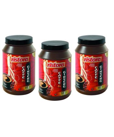 Italian Gourmet E.R. Ristora Caff al Ginseng Instant Coffees with Ginseng Mix for Drinks Breakfast for 50 Cups with Measuring Cup 1 kg Set of 3