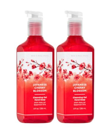 Bath and Body Works Cleansing Gel Hand Soap 8 Ounce 2-Pack (Japanese Cherry Blossom)