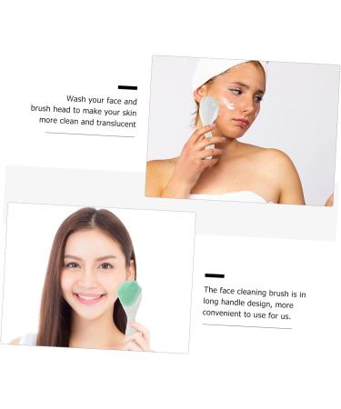 DRESSOOS Silicone face Brush Cleansing Skin Care Brush Deep Cleaning Brush Silicone Brush Manual Facial Silicone Facial cleansers Cleansing Brush Cleaning Supplies Handheld Miss Silica Gel Green 15.3x5.2cm - Buy Online on GoSupps.com