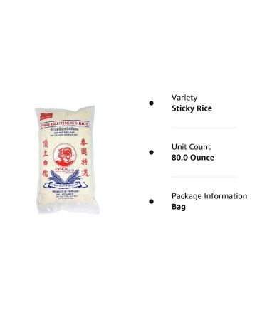 Sanpatong Glutinous Sticky Rice 5 lbs - Premium Quality from Thailand | Cock Brand - Buy Online on GoSupps.com