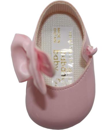 British-Made Baby Girls Pram Shoes with Bow Detail | Soft Sole | Size 2 UK Child | Pink - Buy Online on GoSupps.com